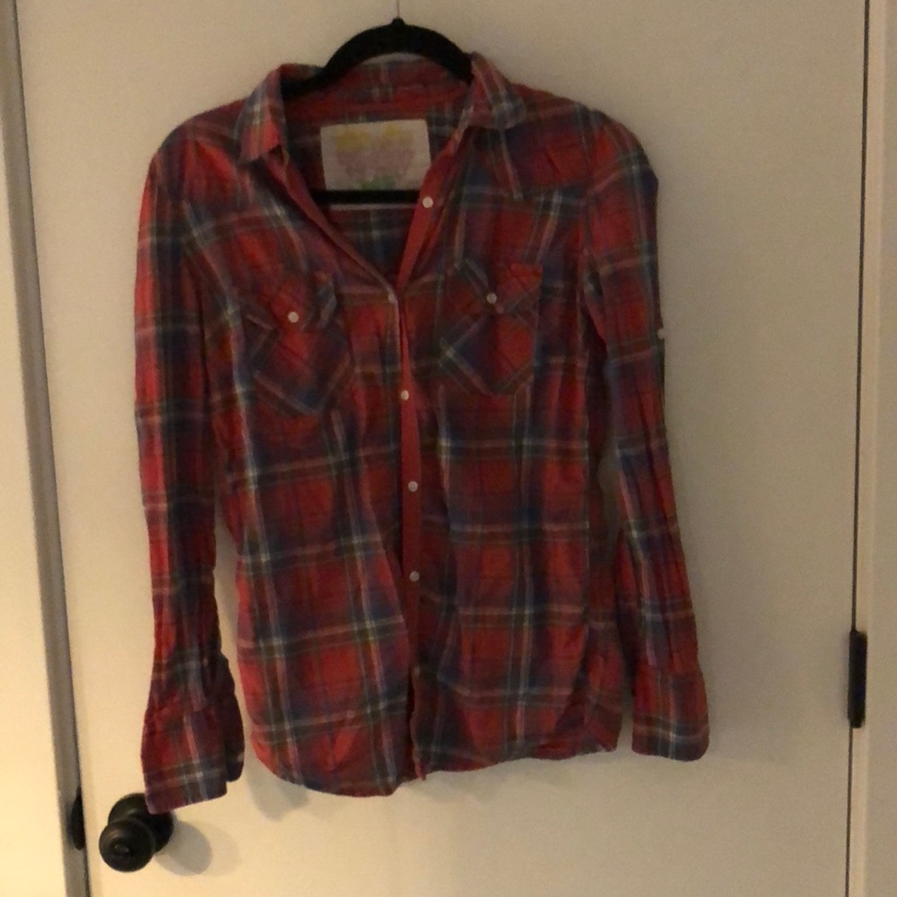 Plaid button down shirt